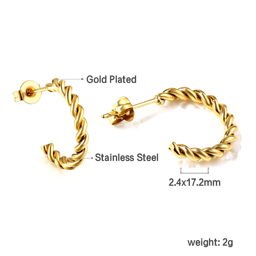 Open half-round ear buckle 2.5*17mm asonjewelry